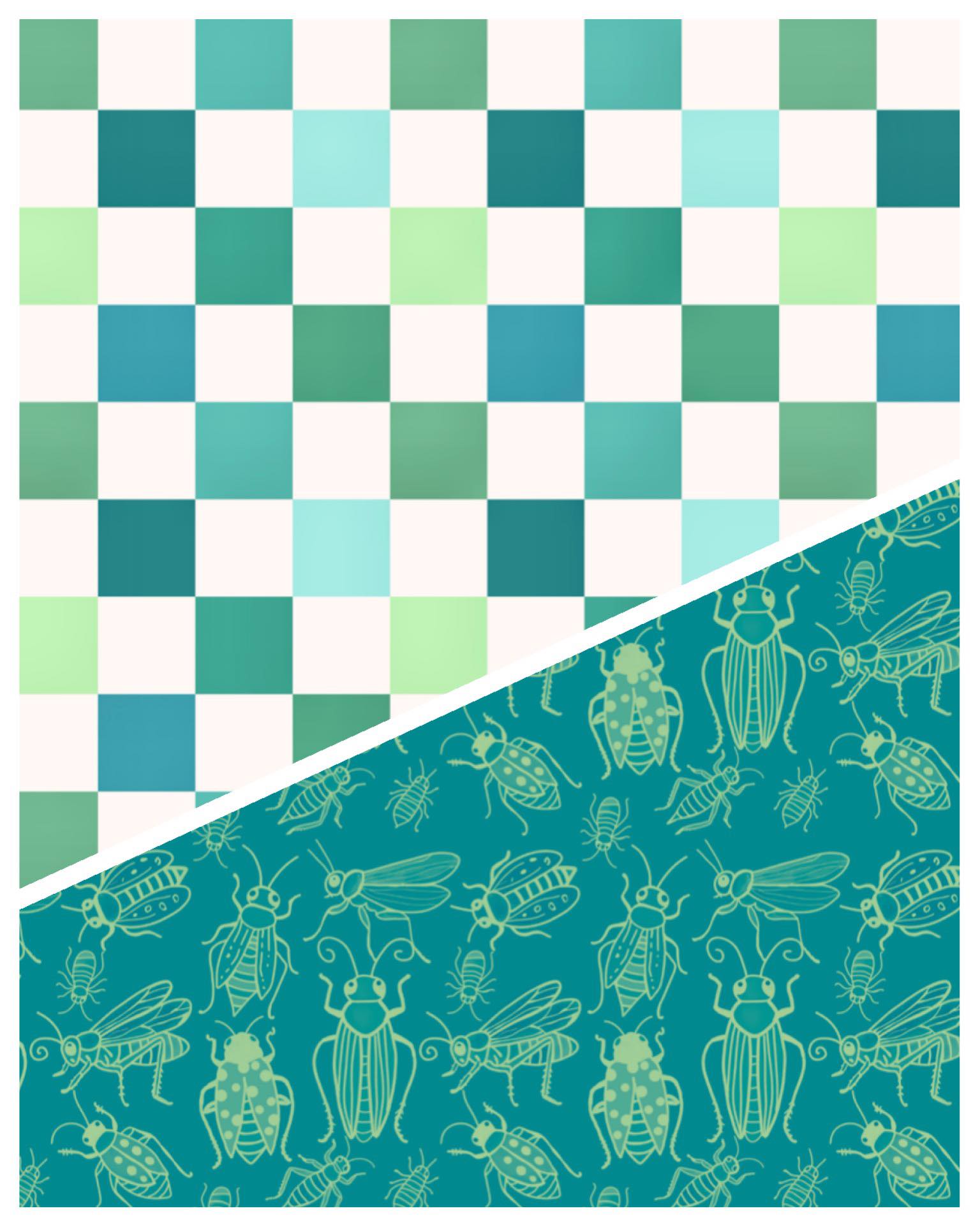 Teal Bugs & Checks