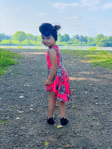 Neon Pink and Black Floral