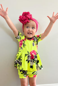 Neon Yellow Floral