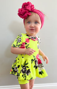 Neon Yellow Floral