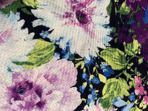 Navy and Purple Floral Waffle