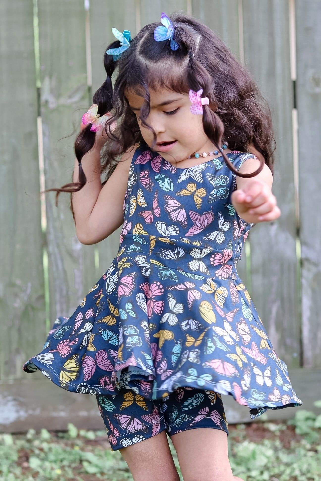 Colorful Butterflies on Navy