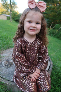 Dark Brown Metallic Leopard