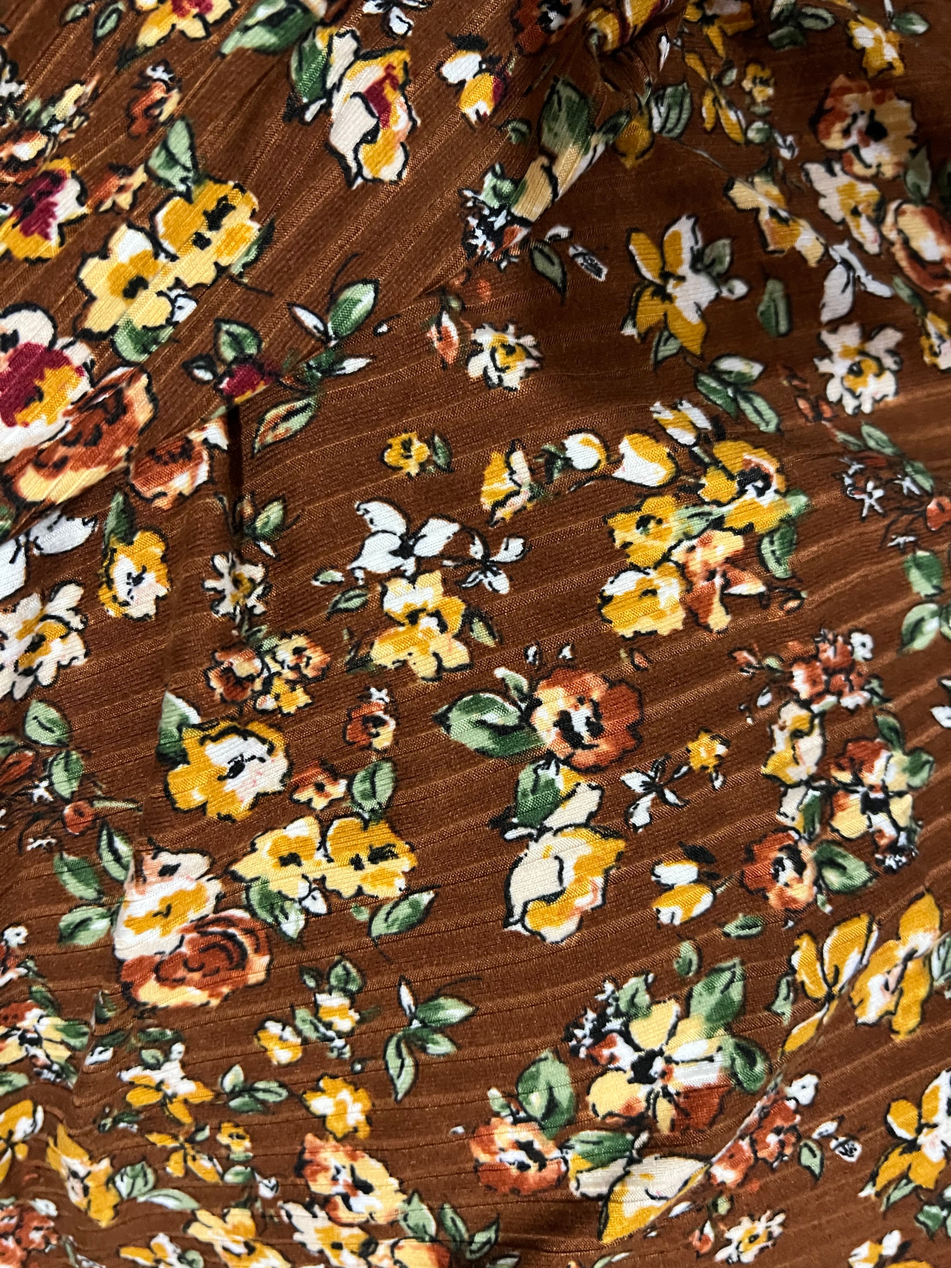 Fall Floral Rib Knit