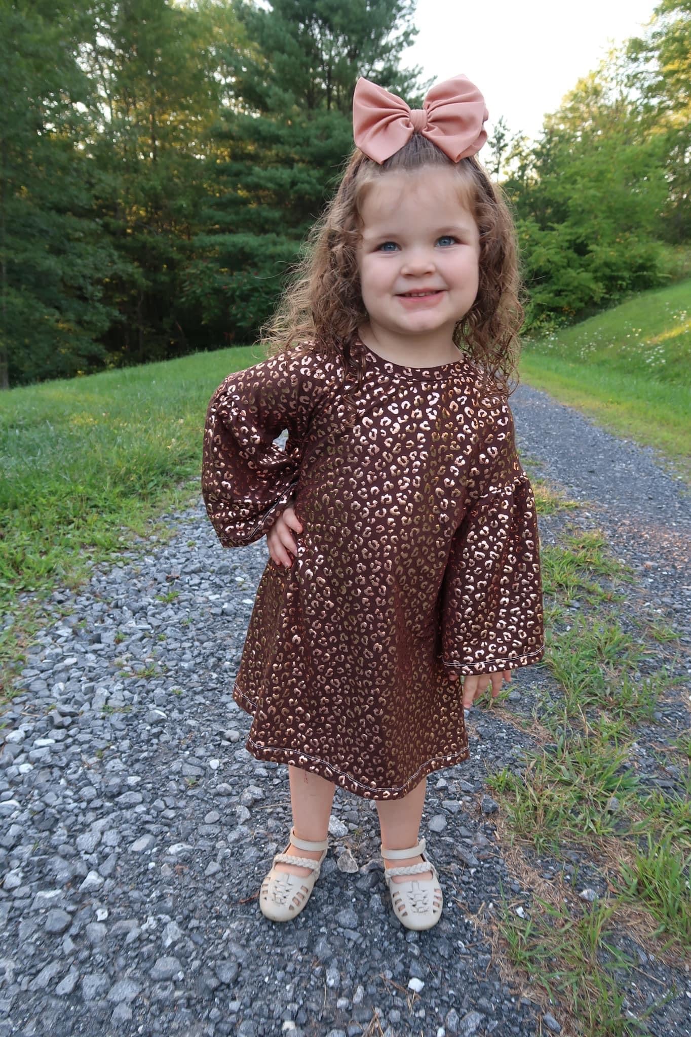Dark Brown Metallic Leopard