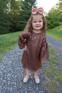 Dark Brown Metallic Leopard