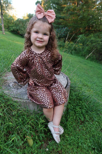 Dark Brown Metallic Leopard
